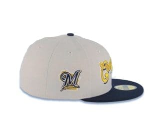 Milwaukee Brewers M State Map Stone Navy 59Fifty Fitted Hat by MLB x New Era Patch