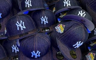 New York Yankees 1999 World Series Denim Orange 59Fifty Fitted Hat by MLB x New Era