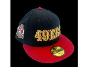San Francisco 49ers 60 Seasons Black Red 59Fifty Fitted Hat by NFL x New Era