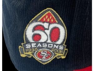 San Francisco 49ers 60 Seasons Black Red 59Fifty Fitted Hat by NFL x New Era Patch