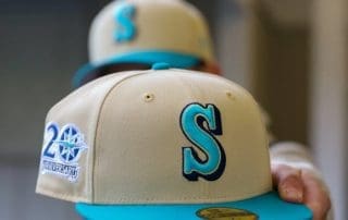 Seattle Mariners 20th Anniversary Vegas Gold Teal 59Fifty Fitted Hat by MLB x New Era