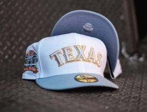 Texas Rangers Final Season White Light Seafoam 59Fifty Fitted Hat by MLB x New Era