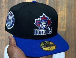Toronto Blue Jays 30th Anniversary Black Royal Blue 59Fifty Fitted Hat Collection by MLB x New Era Front