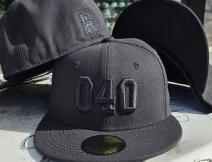 040 Black And Blackout 59Fifty Fitted Hat by JustFitteds x New Era Blackout