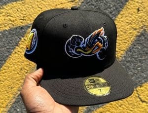 Akron Rubber Ducks Black Grey 59Fifty Fitted Hat by MiLB x New Era