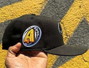 Akron Rubber Ducks Black Grey 59Fifty Fitted Hat by MiLB x New Era Patch