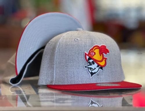Albuquerque Dukes Heather Red Bill 59Fifty Fitted Hat by MiLB x New Era