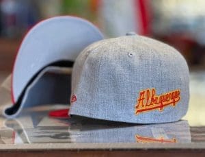 Albuquerque Dukes Heather Red Bill 59Fifty Fitted Hat by MiLB x New Era Back