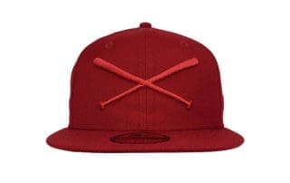 Crossed Bats Logo Cardinal Tonal 59Fifty Fitted Hat by JustFitteds x New Era