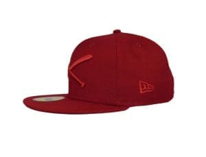 Crossed Bats Logo Cardinal Tonal 59Fifty Fitted Hat by JustFitteds x New Era Left