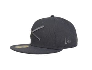 Crossed Bats Logo Graphite Tonal 59Fifty Fitted Hat by JustFitteds x New Era Left