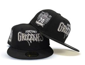 Fresno Grizzlies 20 Seasons Black Gray 59Fifty Fitted Hat by MiLB x New Era Front