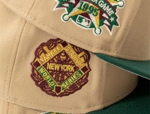 Hat Club Color Story Khaki Maroon and Khaki Green 59Fifty Fitted Hat Collection by MLB x New Era Patch