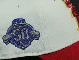 Kansas City Royals 50th Anniversary Off-White 59Fifty Fitted Hat by MLB x New Era Patch