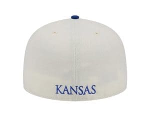 Kansas Jayhawks Chrome White Vintage 59Fifty Fitted Hat by NCAA x New Era Back
