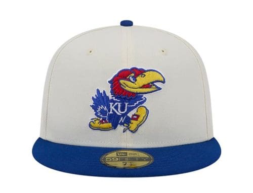 Kansas Jayhawks Chrome White Vintage 59Fifty Fitted Hat by NCAA x New Era