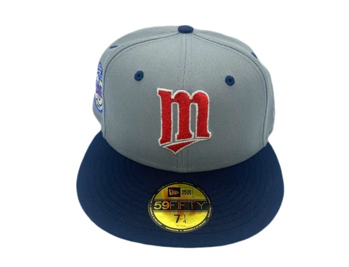 Minnesota Twins 25 Years Gray Navy 59Fifty Fitted Hat by MLB x New Era