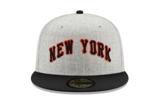 New York Giants Cooperstown Glove Heather Gray Black 59Fifty Fitted Hat by MLB x New Era