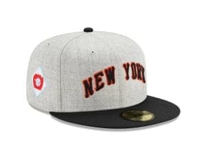 New York Giants Cooperstown Glove Heather Gray Black 59Fifty Fitted Hat by MLB x New Era Right