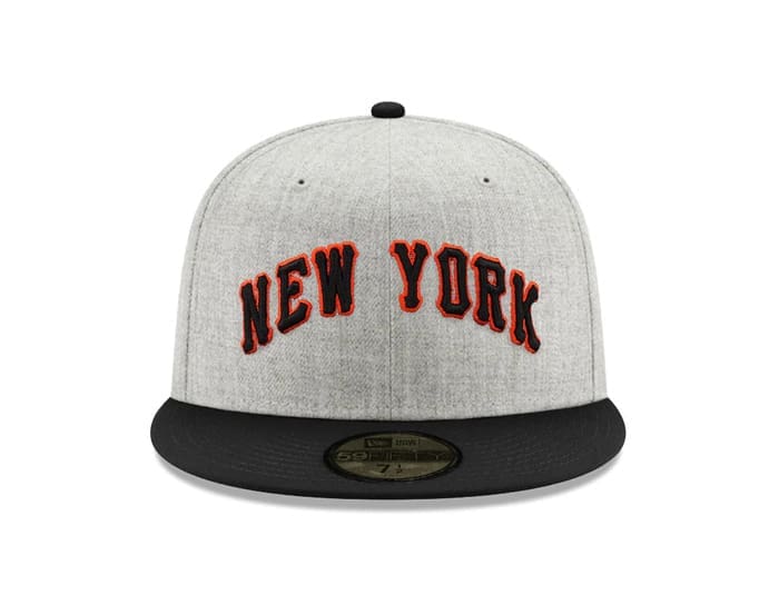 New York Giants Cooperstown Glove Heather Gray Black 59Fifty Fitted Hat by MLB x New Era
