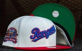 Texas Rangers Final Season Off-White Red 59Fifty Fitted Hat by MLB x New Era