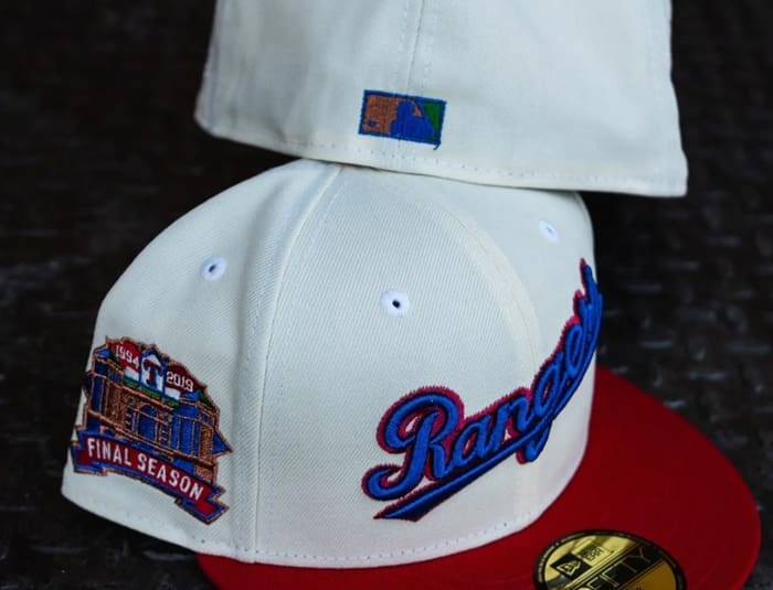 Texas Rangers Final Season Off-White Red 59Fifty Fitted Hat by MLB x ...