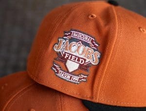 Cleveland Indians Jacobs Field Rust Orange Black 59Fifty Fitted Hat by MLB x New Era Patch