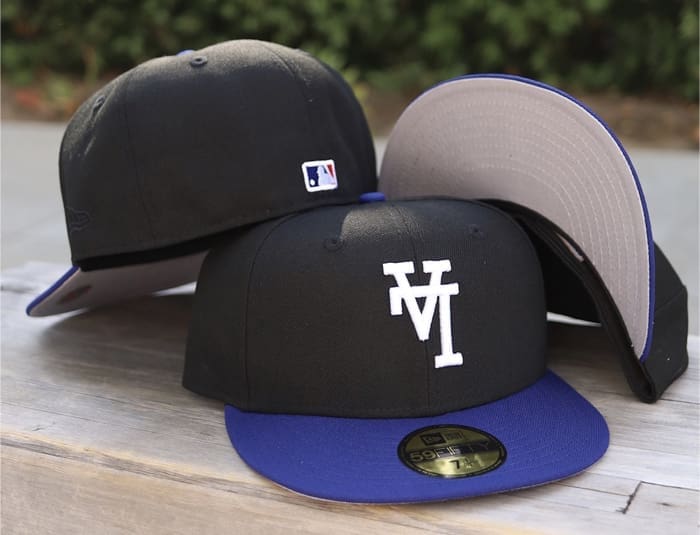 Los Angeles Dodgers Upside Down Black Royal 59Fifty Fitted Hat by MLB x ...