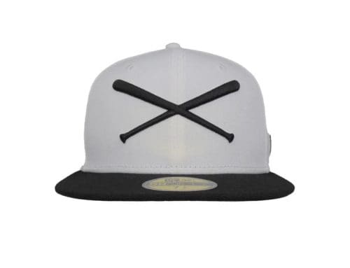 Crossed Bats Logo White Black 59Fifty Fitted Hat by JustFitteds x New Era