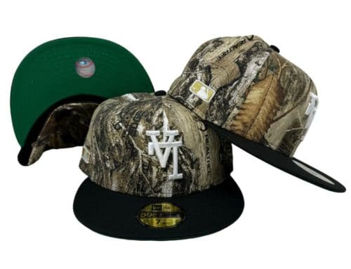 Los Angeles Dodgers Batterman Upside Down Realtree Black 59Fifty Fitted Hat by MLB x New Era