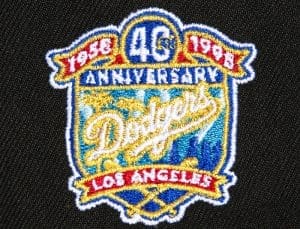 Los Angeles Dodgers Upside Down 40th Anniversary Black White 59Fifty Fitted Hat by MLB x New Era Patch Los Angeles Dodgers Upside Down 40th Anniversary Black White 59Fifty Fitted Hat by MLB x New Era Patch