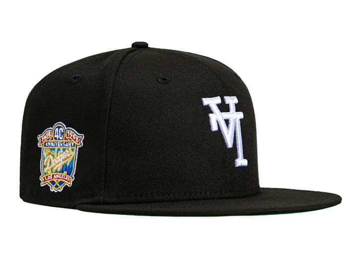 Los Angeles Dodgers Upside Down 40th Anniversary Black White 59Fifty Fitted Hat by MLB x New Era