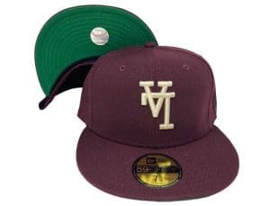 Los Angeles Dodgers Upside Down Maroon Green 59Fifty Fitted Hat by MLB x New Era