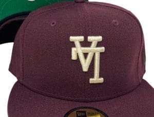 Los Angeles Dodgers Upside Down Maroon Green 59Fifty Fitted Hat by MLB x New Era Front