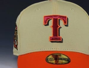 Texas Rangers 2024 ASG Lemon Zest Satsuma Mandarin 59Fifty Fitted Hat by MLB x New Era Front Texas Rangers 2024 ASG Lemon Zest Satsuma Mandarin 59Fifty Fitted Hat by MLB x New Era Front