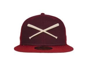 Crossed Bats Logo DTMC Shades Of Red 59Fifty Fitted Hat by JustFitteds x New Era