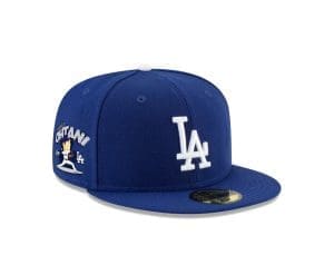 Los Angeles Dodgers Ohtani Pitching Blue White 59Fifty Fitted Hat by MLB x New Era
