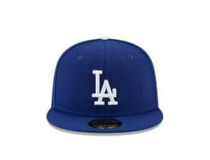 Los Angeles Dodgers Ohtani Pitching Blue White 59Fifty Fitted Hat by MLB x New Era Front