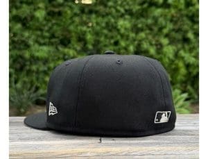 Los Angeles Dodgers Old English Black Metallic Silver 59Fifty Fitted Hat by MLB x New Era Back