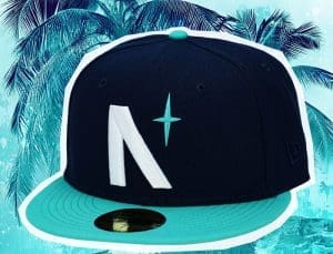 North Star Oceanside Blue Teal 59Fifty Fitted Hat by Noble North x New Era Front