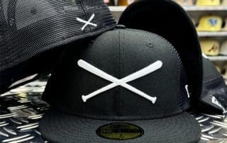 Crossed Bats Logo Trucker Black 59Fifty Fitted Hat by JustFitteds x New Era