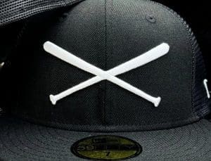 Crossed Bats Logo Trucker Black 59Fifty Fitted Hat by JustFitteds x New Era Front