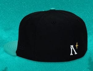 Great Horned Owl Black Teal 59Fifty Fitted Hat by Noble North x New Era Back