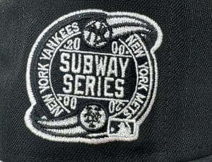 New York Yankees Vs Mets Subway Series Black And White 59Fifty Fitted Hat by MLB x New Era Patch