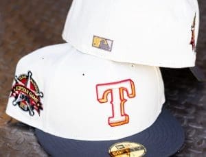 Texas Rangers 1995 All-Star Game Off White Graphite 59Fifty Fitted Hat by MLB x New Era Back