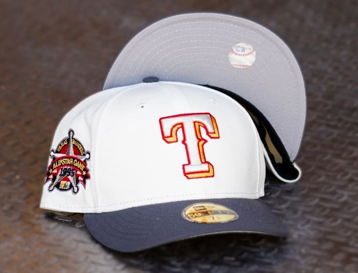 Texas Rangers 1995 All-Star Game Off White Graphite 59Fifty Fitted Hat by MLB x New Era