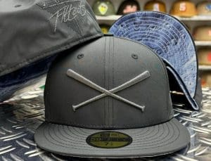 Crossed Bats Logo 3M Black Metallic 59fifty Fitted Hat by JustFitteds x New Era