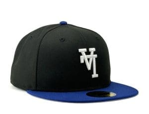 Los Angeles Dodgers Upside Down Black Royal 59Fifty Fitted Hat by MLB x New Era Front