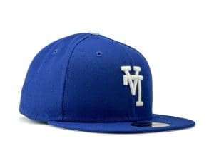 Los Angeles Dodgers Upside Down Royal White Button 59Fifty Fitted Hat by MLB x New Era Front