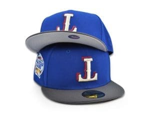 Texas Rangers Upside Down Calming Blue Graphite 59Fifty Fitted Hat by MLB x New Era